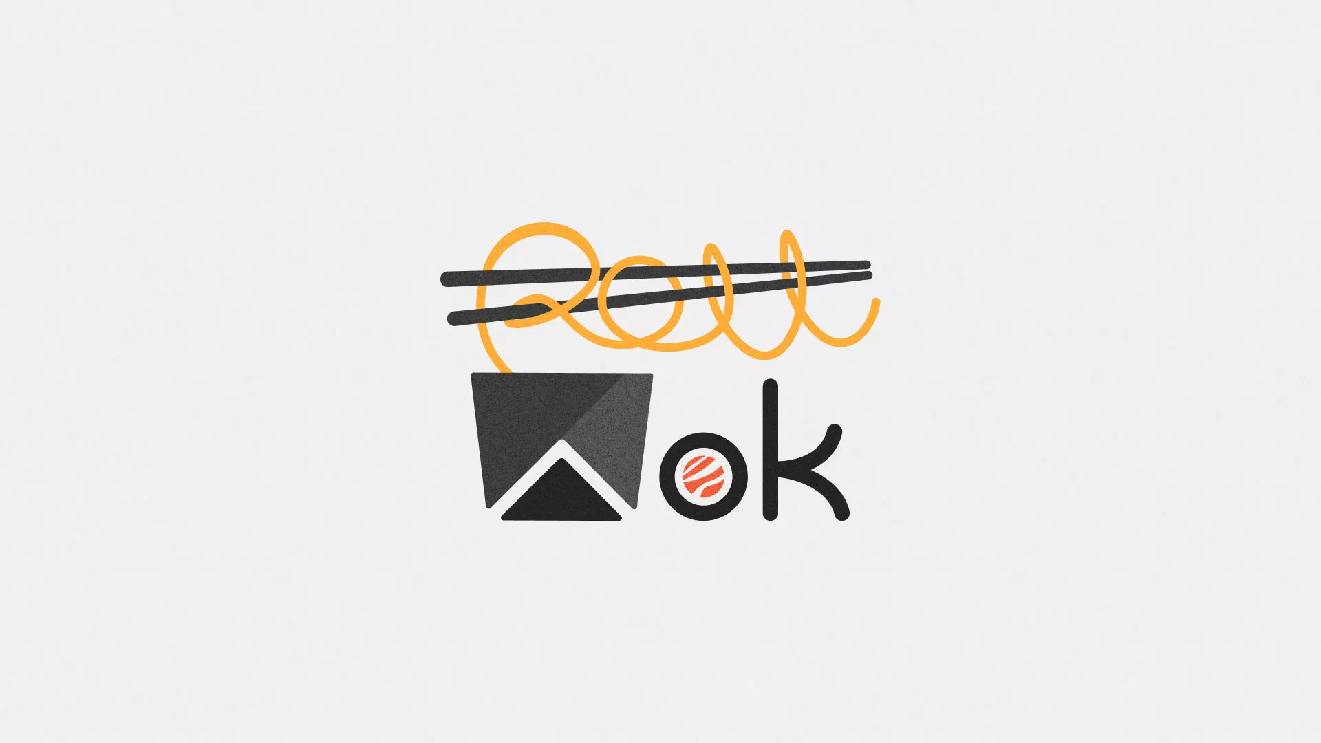 Разработка логотипа суши-бара «Roll Wok Club» в Брянске